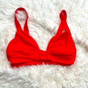 Red Bikini Top – Knotted Front, Size XS